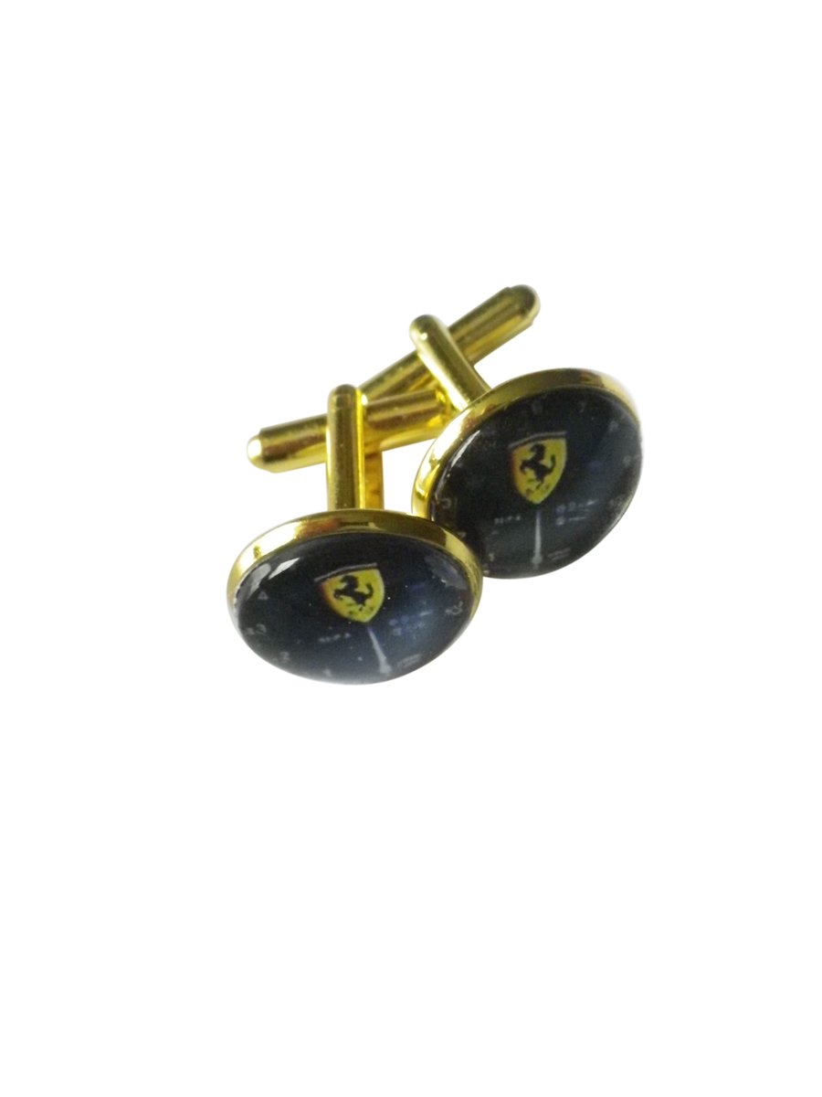 Ferrari speedo Cufflinks, silver or gold plated free shipping & presentation box
