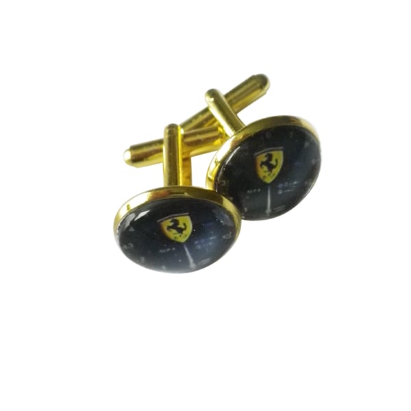 Ferrari speedo Cufflinks, silver or gold plated free shipping & presentation box