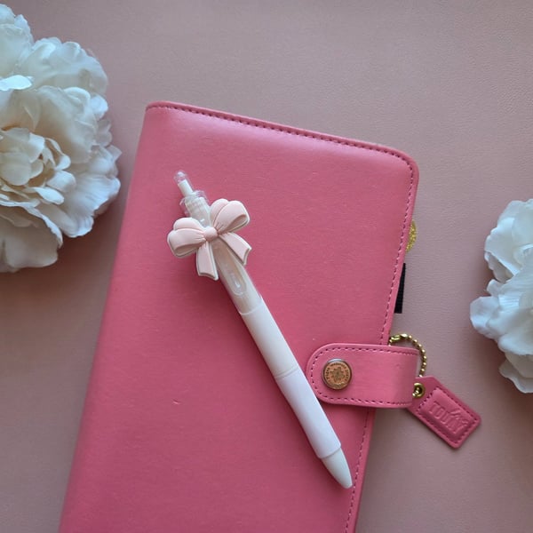 Coquette Bow Cute Pastel Pink Pen Black Ink