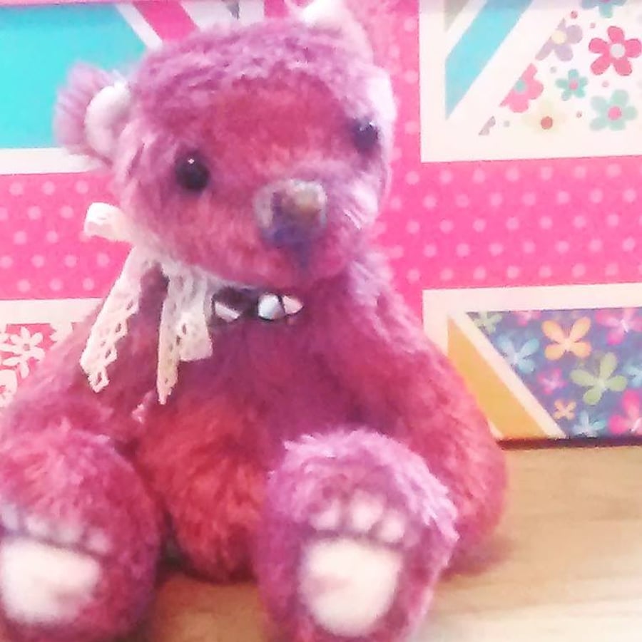Cranberry Handmade Teddy Bear