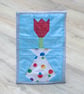 Red Tulip in a Vase Fabric Mug Rug - Image 1