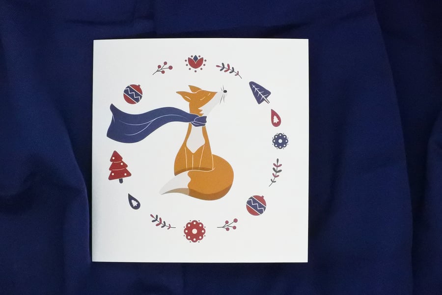 Winter Fox Card – Digital Art – Greeting card