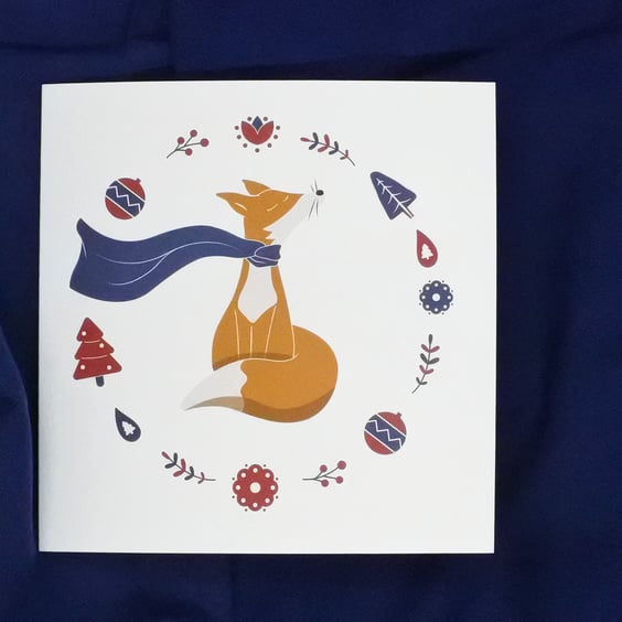 Winter Fox Card – Digital Art – Greeting card