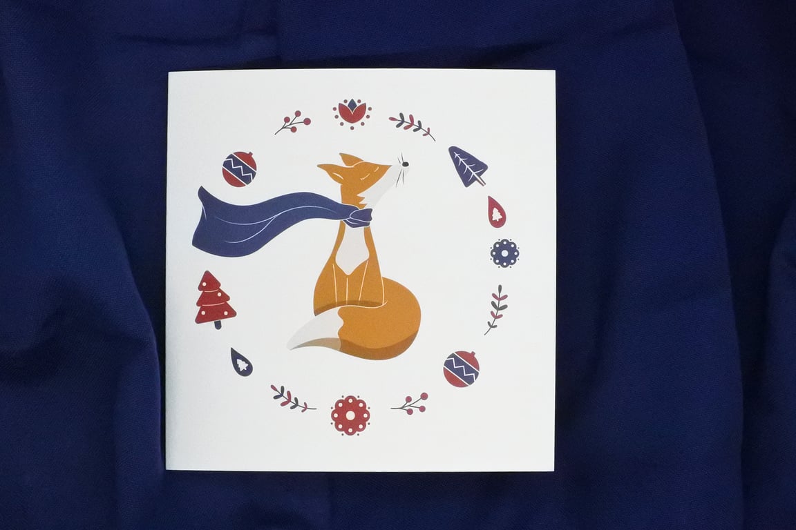 Winter Fox Card – Digital Art – Greeting card