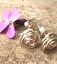 Sterling Silver Rose Stud Earrings - Image 4
