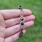 Macrame Dreadlock Bead, Dread pearl, Hair Charm with Rhodonite stone