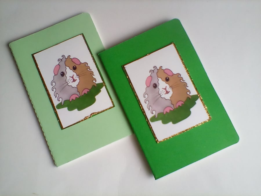 Mini Notebook Set Featuring Guinea Pigs