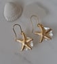Seashell Beach Coastal Gold Plated Drop Earrings - Image 1