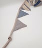 Mini bunting in cream and blue contrasting fabrics.   - Image 9