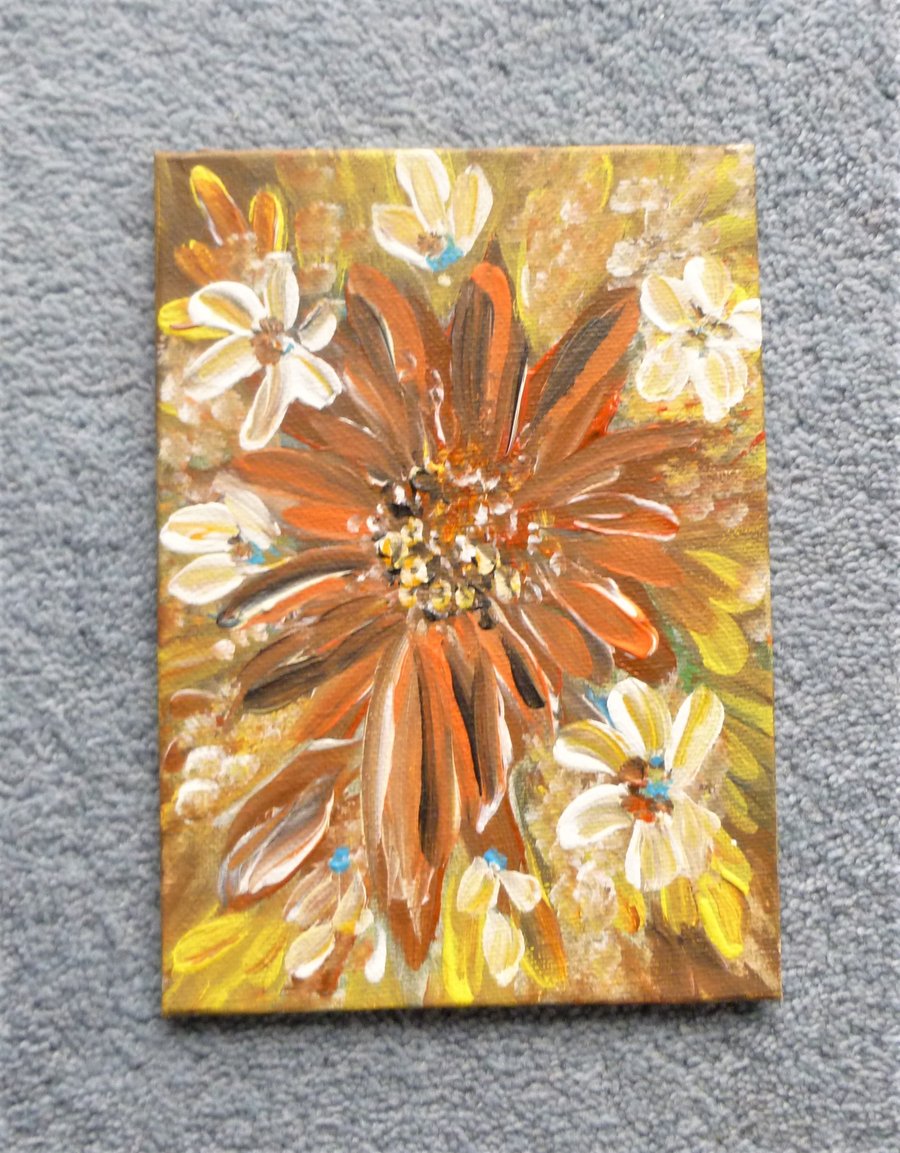 original art hand painted acrylic floral painting ( ref F 397.F1 )