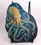 Blue and Yellow Octopus Painting on Slate