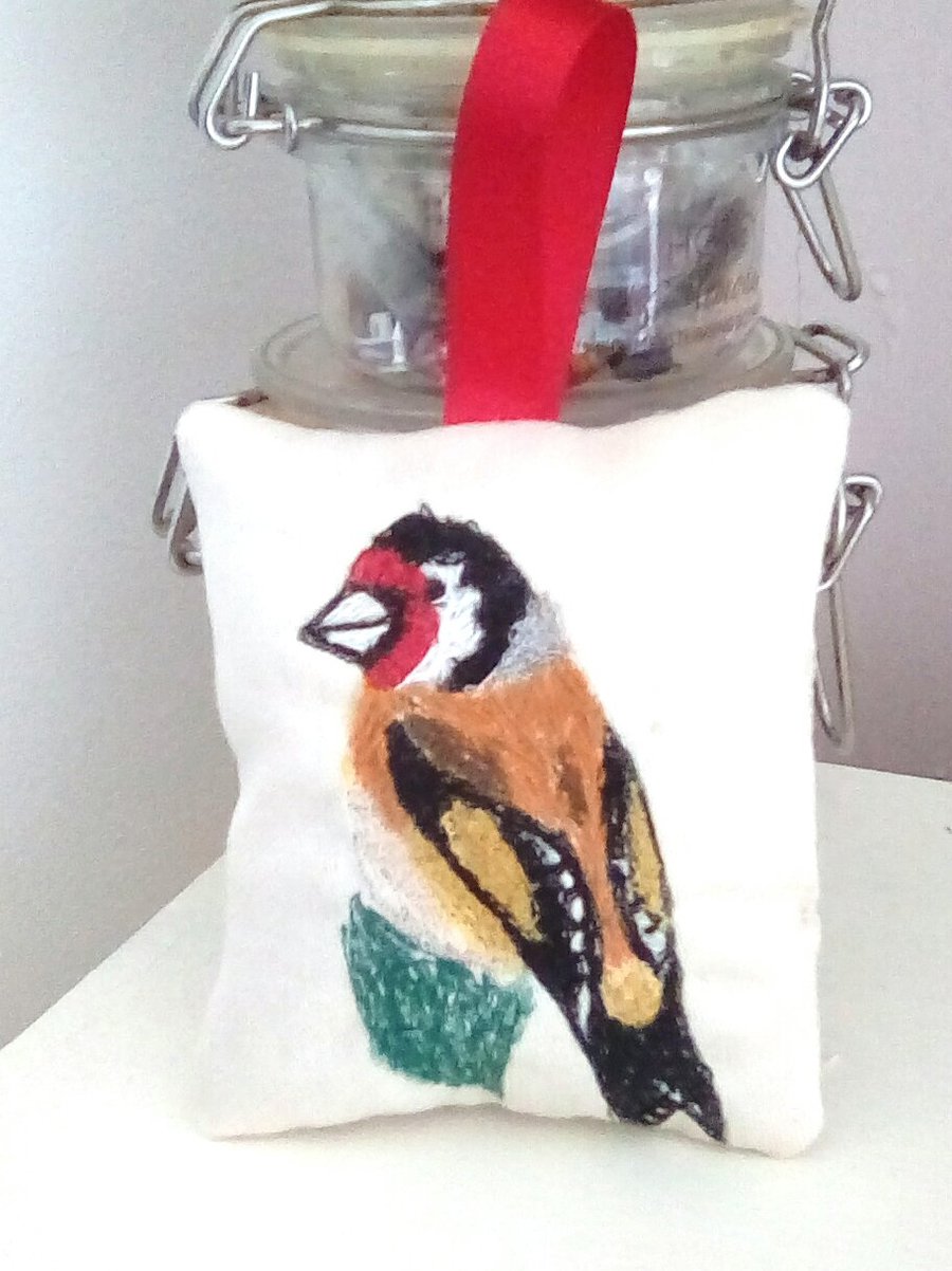Embroidered Lavender Bag, Bird Lavender Bag, Home Decor