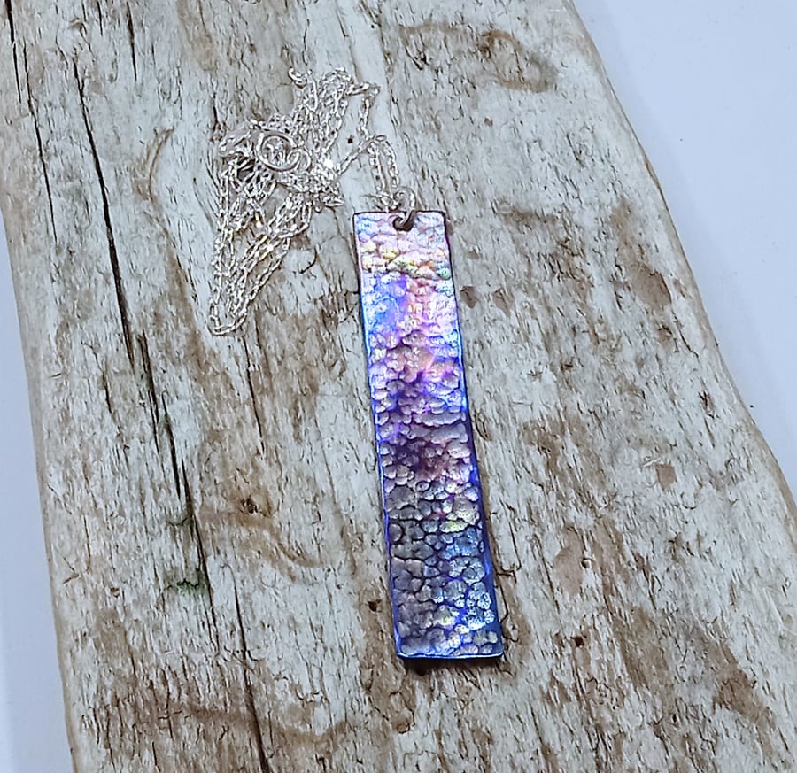  Handmade Coloured Titanium Pendant Necklace - UK Free Post