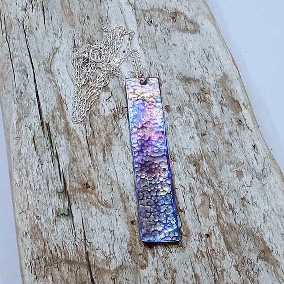  Handmade Coloured Titanium Pendant Necklace - UK Free Post