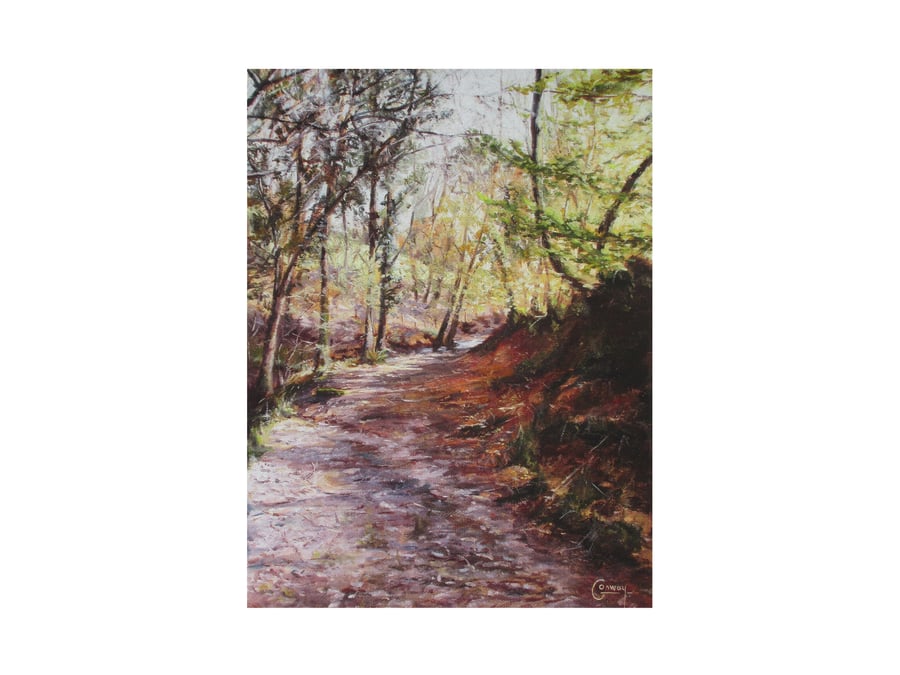 Welsh Woodland Landscape Art Print-Rural Fine Art Giclee Print-Countryside Gift