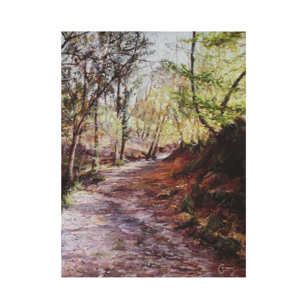 Welsh Woodland Landscape Art Print-Rural Fine Art Giclee Print-Countryside Gift