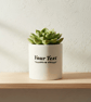 Personalised Small 9 cm White Plant Pot with Choice of Text Colour 