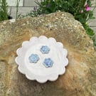 Pretty ceramic flower soap dish, trinket dish, ring holder