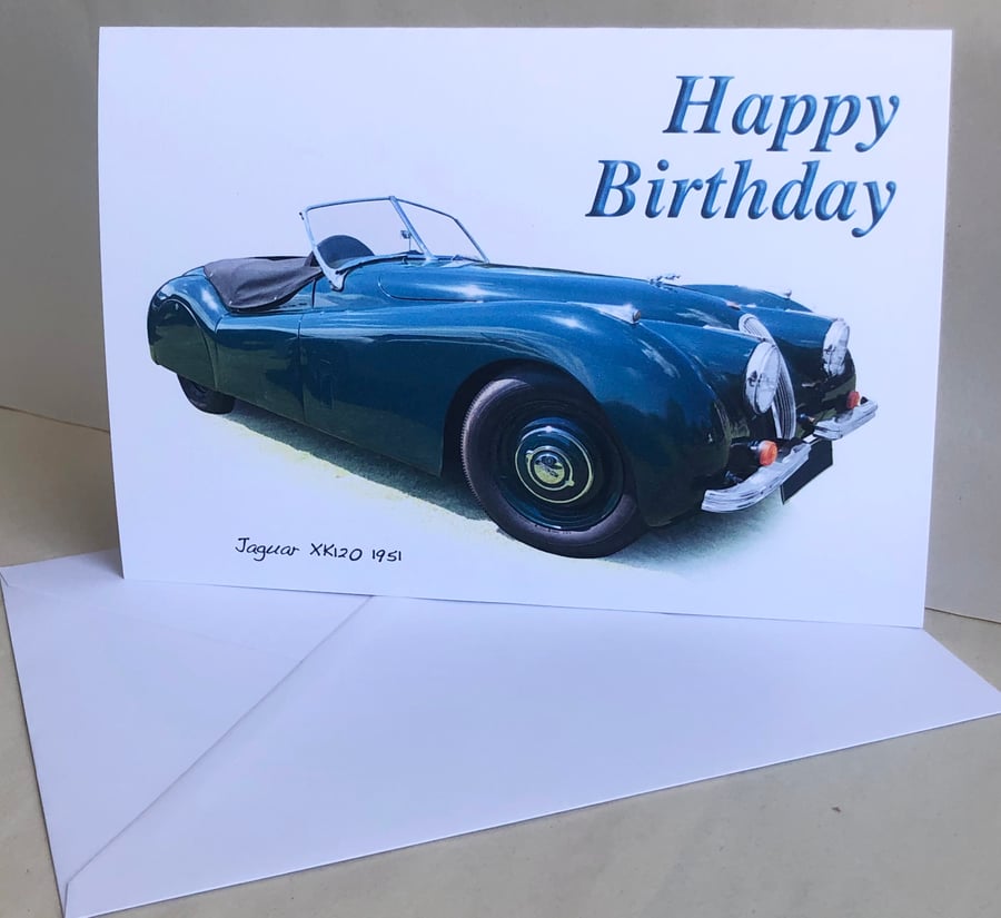 Jaguar XK120 1951 - Birthday, Anniversary, Retirement or Plain Card
