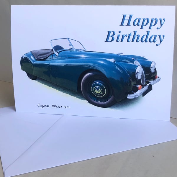 Jaguar XK120 1951 - Birthday, Anniversary, Retirement or Plain Card