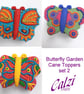 Set Of Three Colourful Butterfly Garden Cane Toppers Ornaments  (2) - Image 1