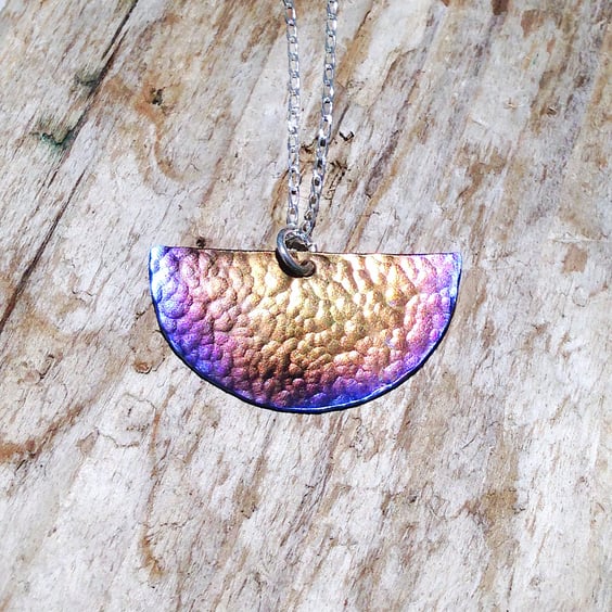 Coloured Titanium Pendant Necklace - UK Free Post
