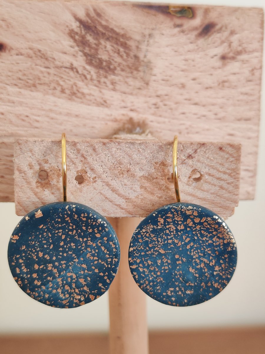 Starry night polymer clay  earrings