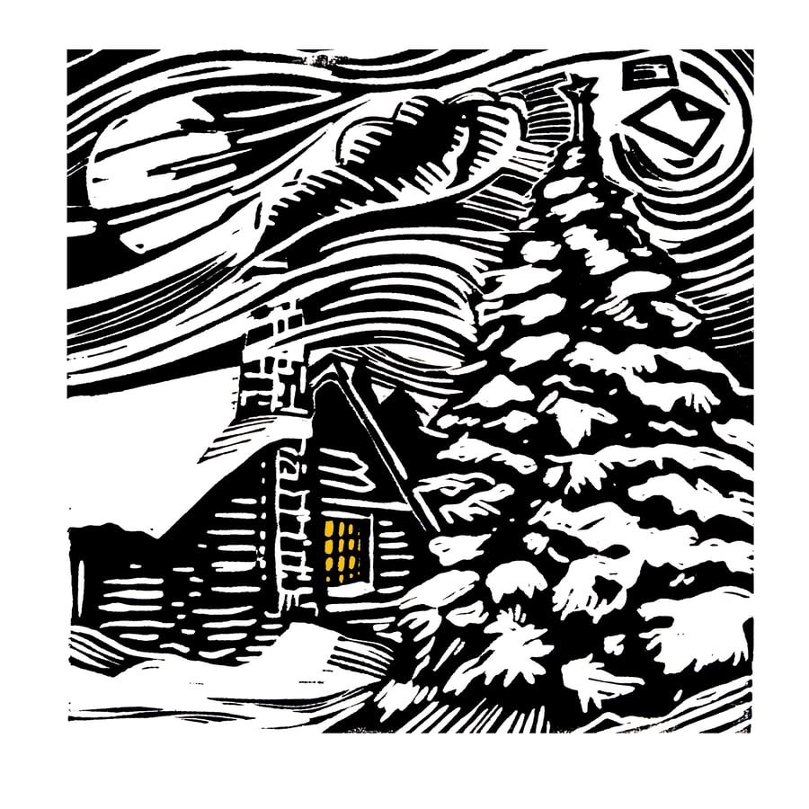 Dear Santa - Linocut Print