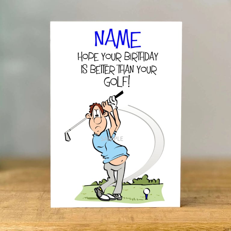 Personalised Golf Birthday Card, Golfer Gift, dad, son, grandad