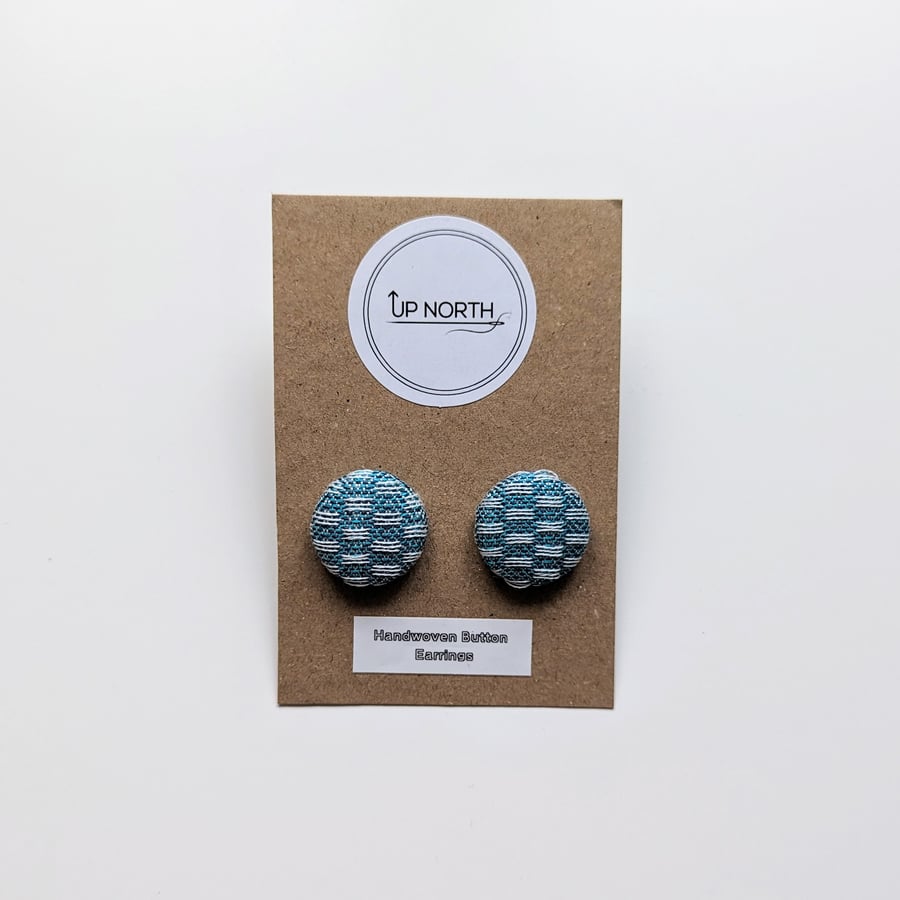 Handwoven Button Earrings