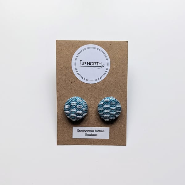 Handwoven Button Earrings