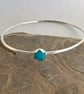Sterling Silver Bangle with Turquoise Gemstone  - Image 2