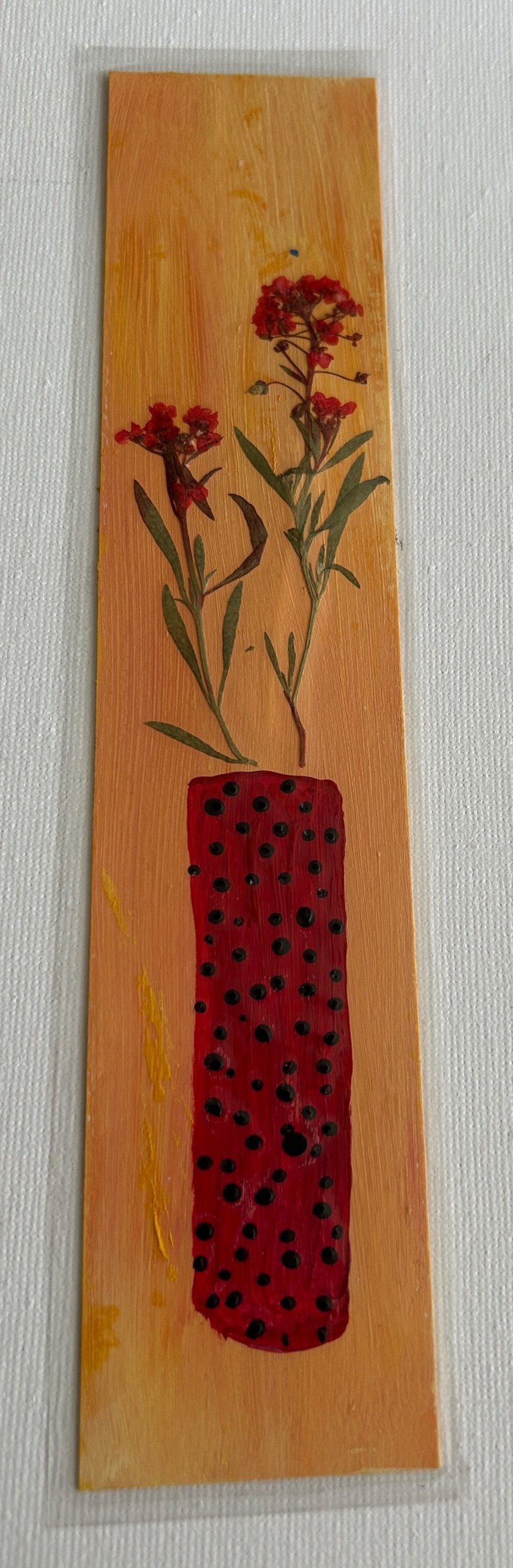 Handmade bookmark. Double sided, original artwork .floral design 