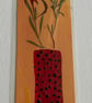 Handmade bookmark. Double sided, original artwork .floral design 