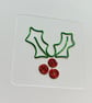 Wire Holly Christmas Card - Handmade - Paper Greeting Card - Holiday Card - Image 4