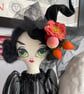 Handmade Art Doll Fenella the Witch for Halloween decor - Image 3
