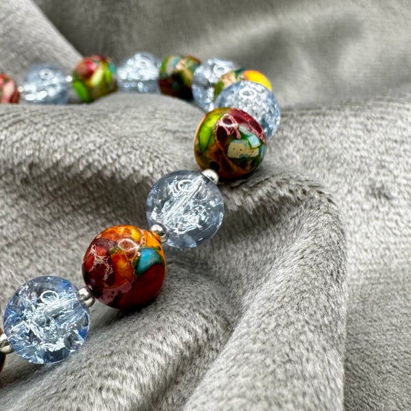 Jasper and Crackle bead bracelet 
