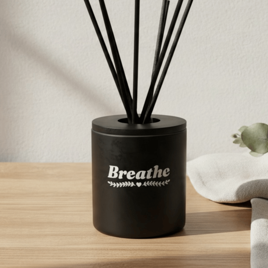 Personalised Black Reed Diffuser Holder, Handmade Bottle Cover