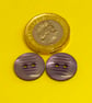 Vintage Buttons: Blue-Violet Ridged Front 2x15mm - Image 2