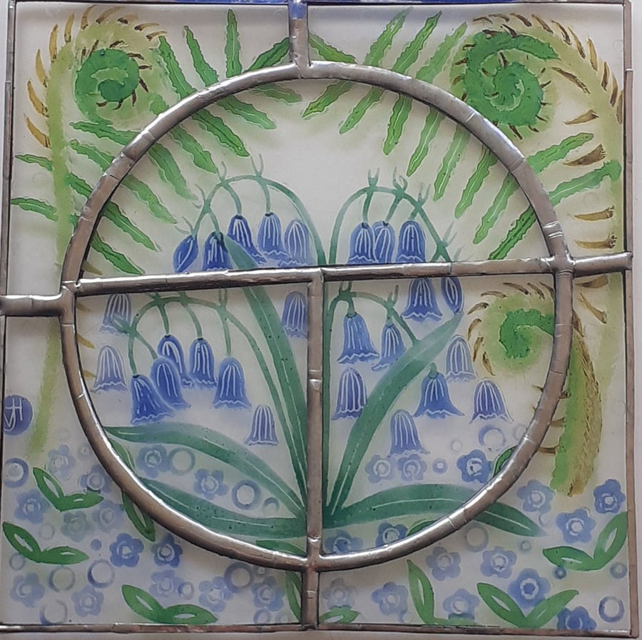 Bluebell Stained Glass Panel