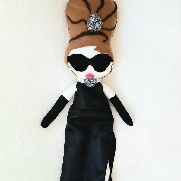 Audrey Hepburn Doll, Breakfast at Tiffany's, Handmade Tribute Model Doll