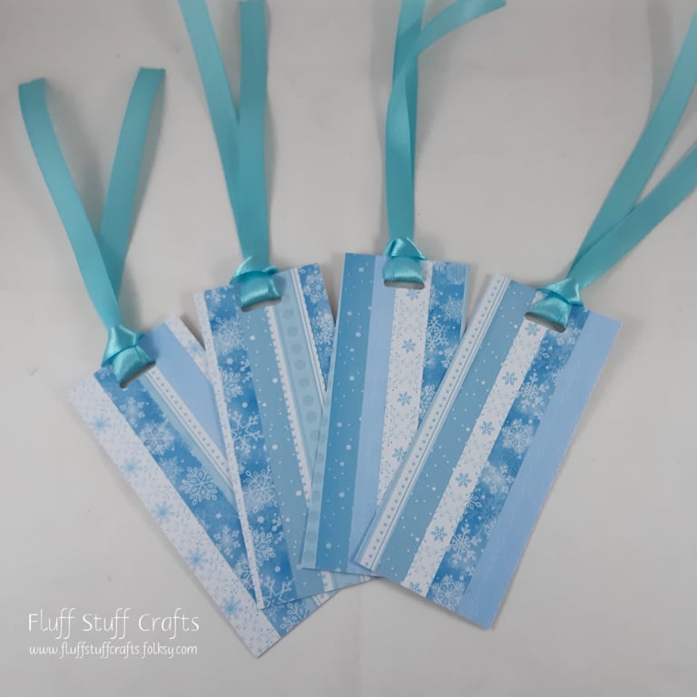 Pack of 4 handmade Christmas gift tags - collaged papers