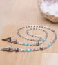 Napkin Clips - Sesame Jasper and blue bead neck chain napkin holder - Image 2