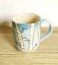 Small Coffee Mug - Birch Tree, Sky and Birds  - Image 1