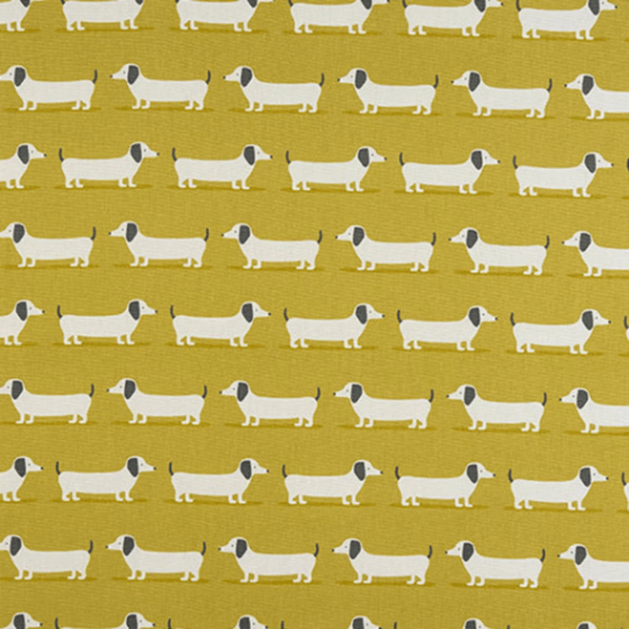 Dachshund Sausage Dog Tablecloth Ochre Yellow Various Size