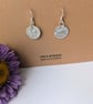 Fine Silver Flat Disc Drop Earrings