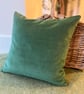 Vintage floral barkcloth cushion cover with green velvet back - Image 4