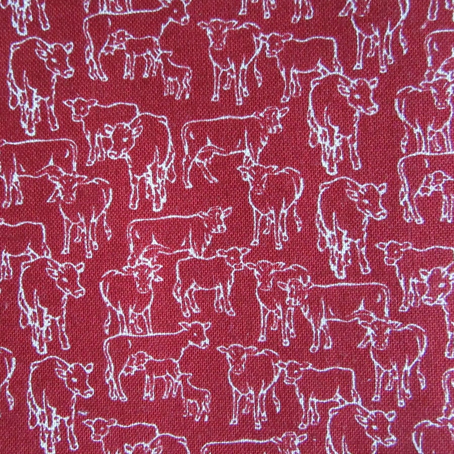 Red Cow Printed Fabric Fat Quarter 