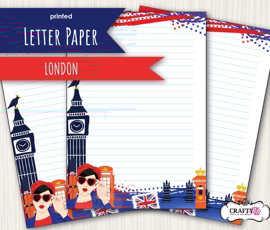 Letter Writing Paper with a London, UK theme, British stationery