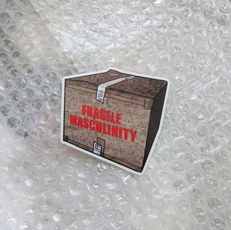 Holographic Sticker Fragile Masculinity - Die c... - Folksy